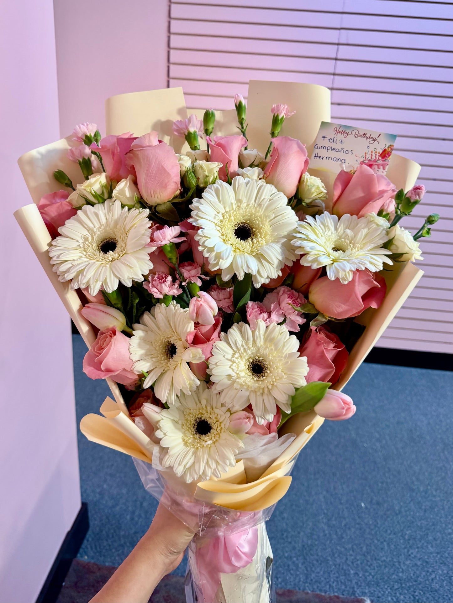 Among Gerberas and Roses