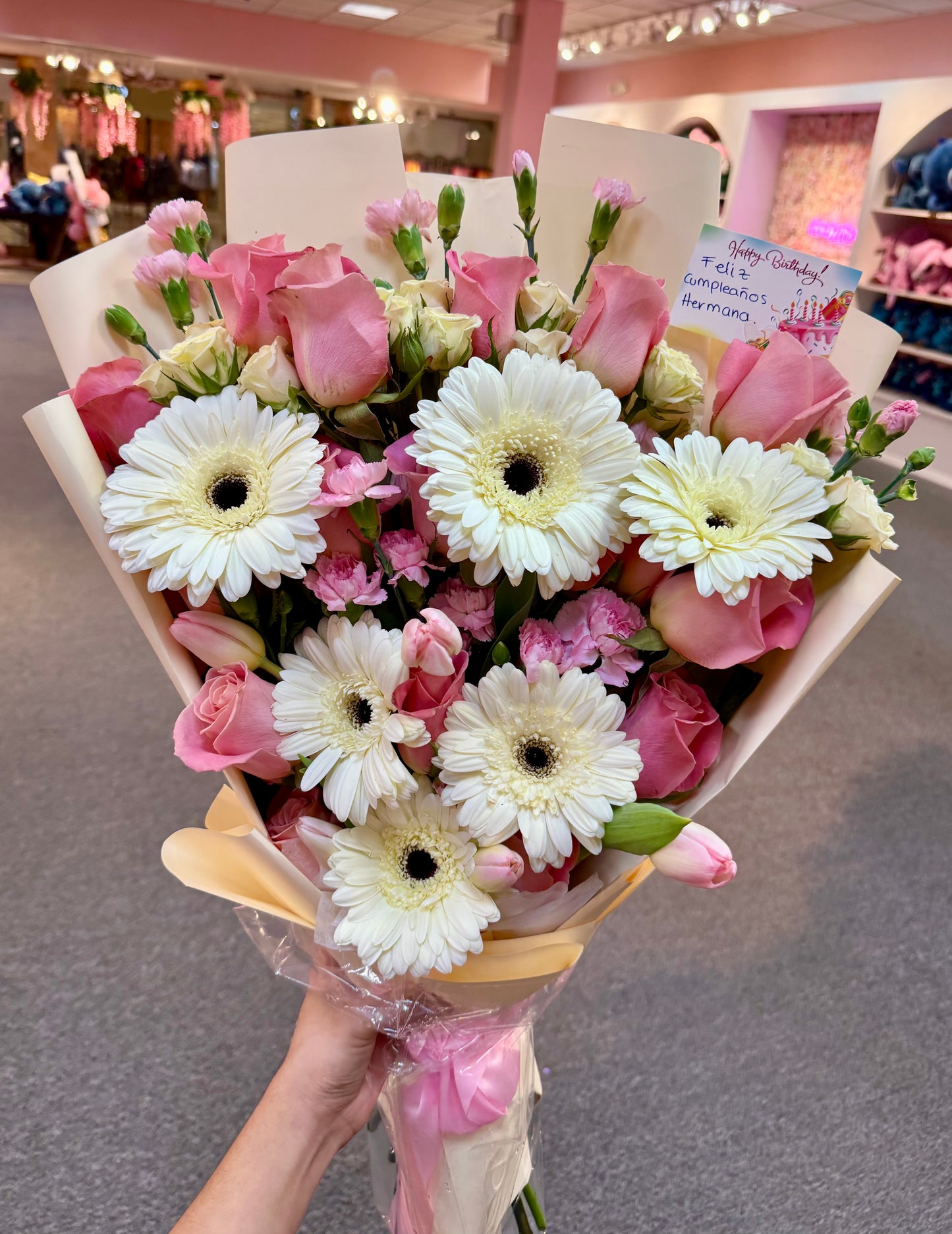 Among Gerberas and Roses